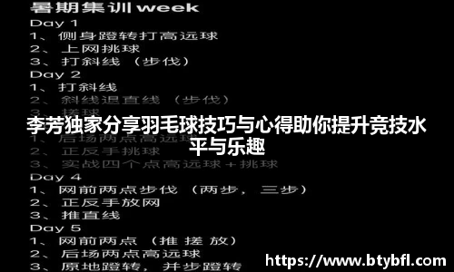 李芳独家分享羽毛球技巧与心得助你提升竞技水平与乐趣